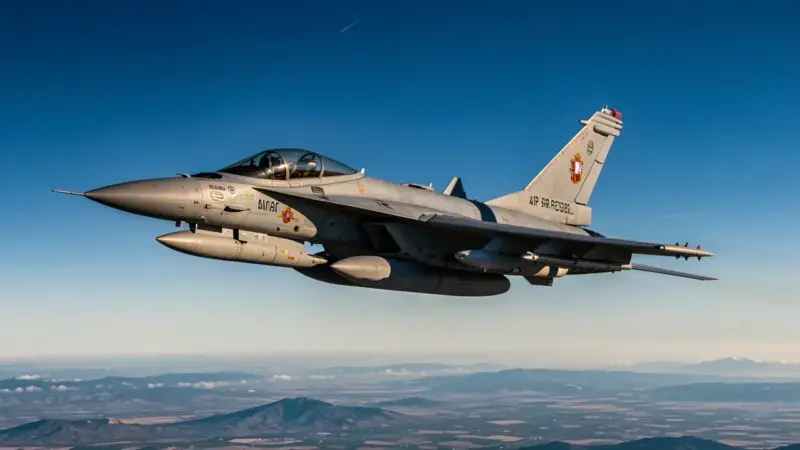 Caza F/A-18 Hornet del Ejercito del Aire espanol en pista con insignia espanola