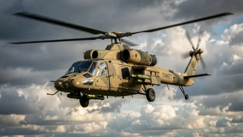 Helicoptero de ataque EC-665 Tiger de la FAMET del Ejercito de Tierra espanol en vuelo