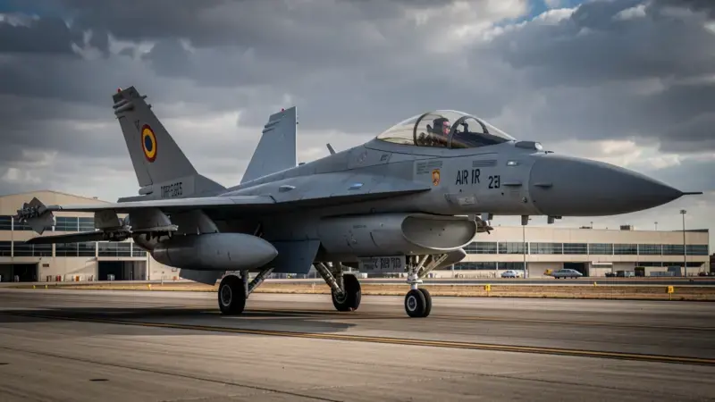 Caza F/A-18 Hornet EF-18 del Ejercito del Aire espanol en vuelo con insignia espanola
