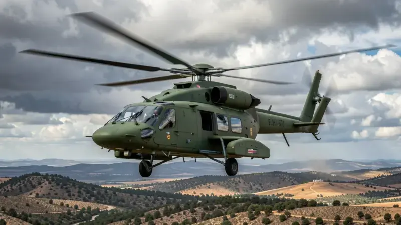Helicoptero NH-90 de la FAMET del Ejercito de Tierra espanol en vuelo tactico
